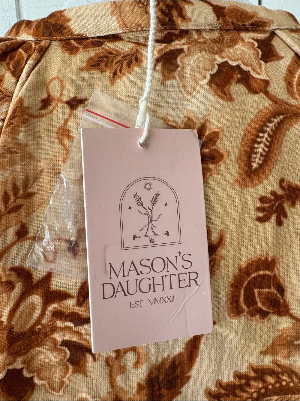 NWT Mason’s Daughter Lyndsey Zorich Floral Mini Dress XL Linen Balloon Sleeve - Picture 7 of 9
